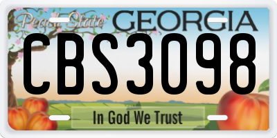 GA license plate CBS3098