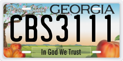 GA license plate CBS3111