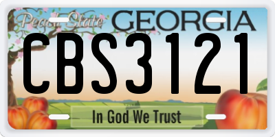 GA license plate CBS3121