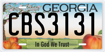 GA license plate CBS3131