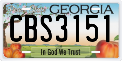 GA license plate CBS3151