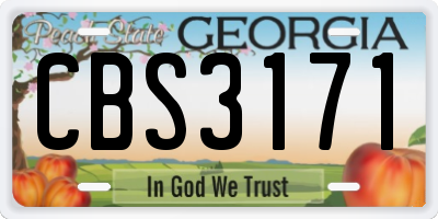GA license plate CBS3171