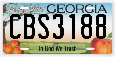GA license plate CBS3188