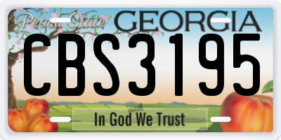 GA license plate CBS3195