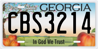 GA license plate CBS3214