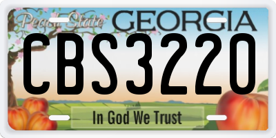 GA license plate CBS3220