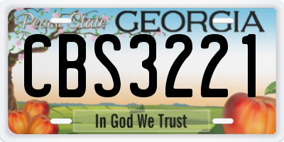 GA license plate CBS3221