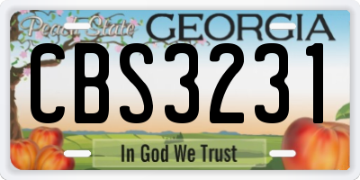 GA license plate CBS3231