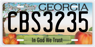 GA license plate CBS3235
