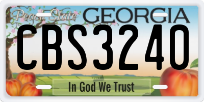GA license plate CBS3240