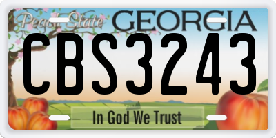 GA license plate CBS3243