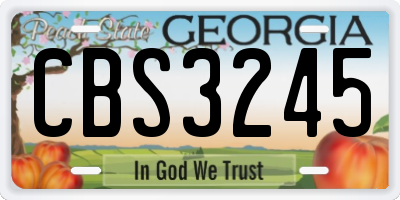 GA license plate CBS3245