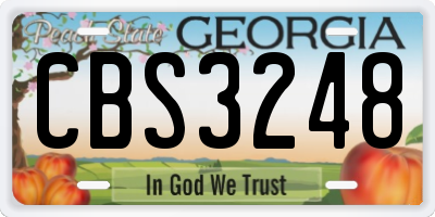 GA license plate CBS3248