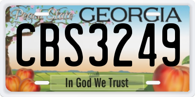 GA license plate CBS3249