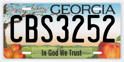 GA license plate CBS3252
