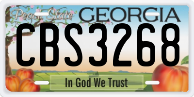 GA license plate CBS3268