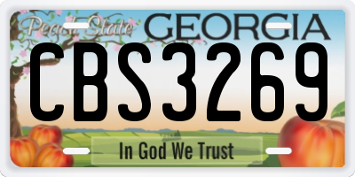 GA license plate CBS3269