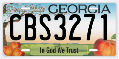 GA license plate CBS3271