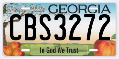 GA license plate CBS3272