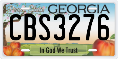 GA license plate CBS3276