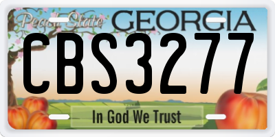 GA license plate CBS3277