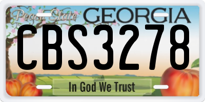 GA license plate CBS3278