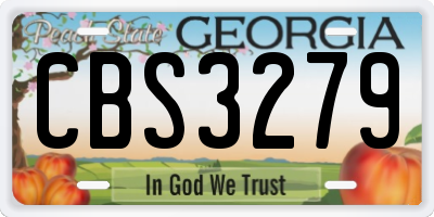 GA license plate CBS3279