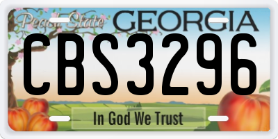 GA license plate CBS3296