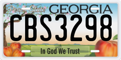 GA license plate CBS3298