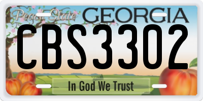 GA license plate CBS3302