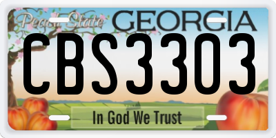 GA license plate CBS3303