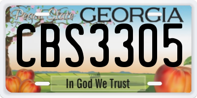 GA license plate CBS3305