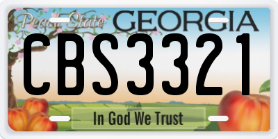 GA license plate CBS3321