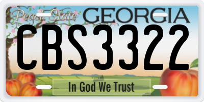 GA license plate CBS3322