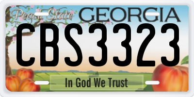 GA license plate CBS3323