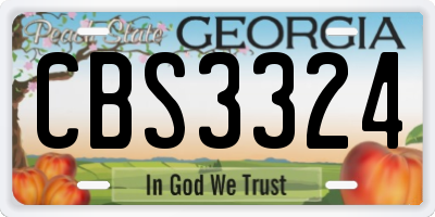 GA license plate CBS3324