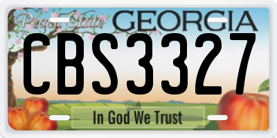 GA license plate CBS3327