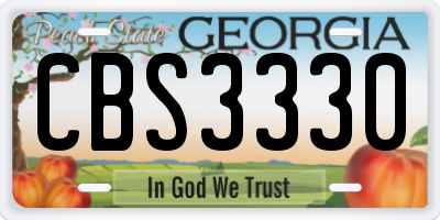 GA license plate CBS3330