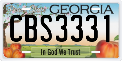 GA license plate CBS3331