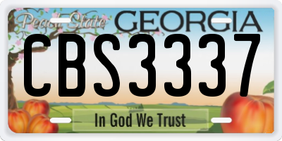 GA license plate CBS3337