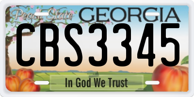 GA license plate CBS3345