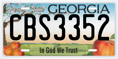 GA license plate CBS3352