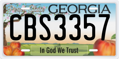 GA license plate CBS3357