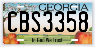 GA license plate CBS3358