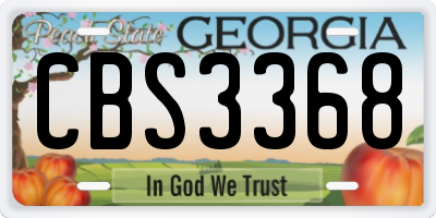 GA license plate CBS3368