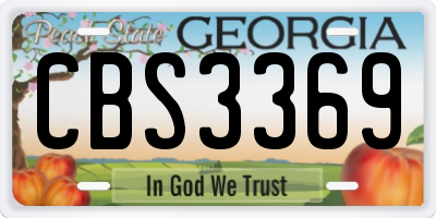 GA license plate CBS3369