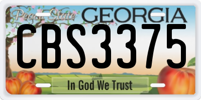 GA license plate CBS3375