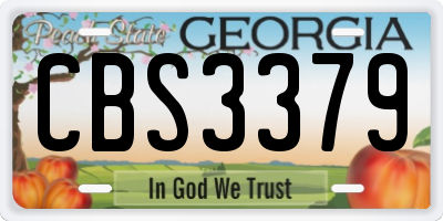 GA license plate CBS3379
