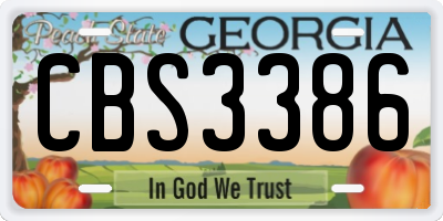 GA license plate CBS3386