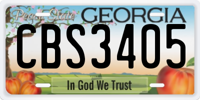 GA license plate CBS3405
